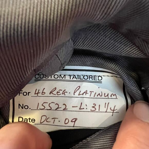 ENZO Sport Coat Mens 44 Striped Two Button Double Vented Blazer Gray - Picture 8 of 12